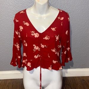 Cute red floral shirt